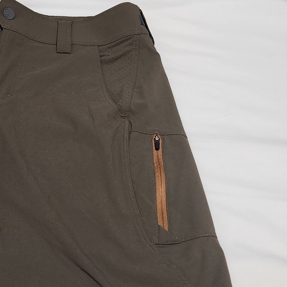 Stio OPR Shorts Knotty Pine Mountain Biking Olive Green Gorpcore 31 X 11.5 - Picture 4 of 15